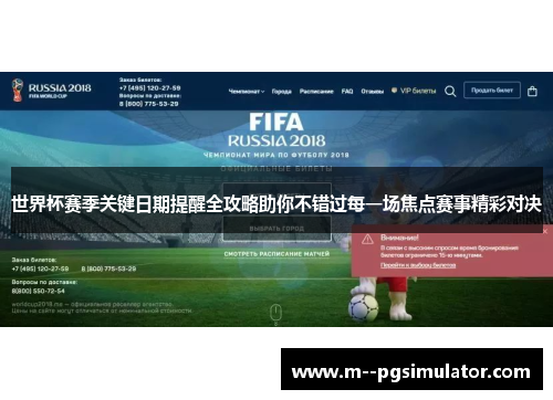 世界杯赛季关键日期提醒全攻略助你不错过每一场焦点赛事精彩对决